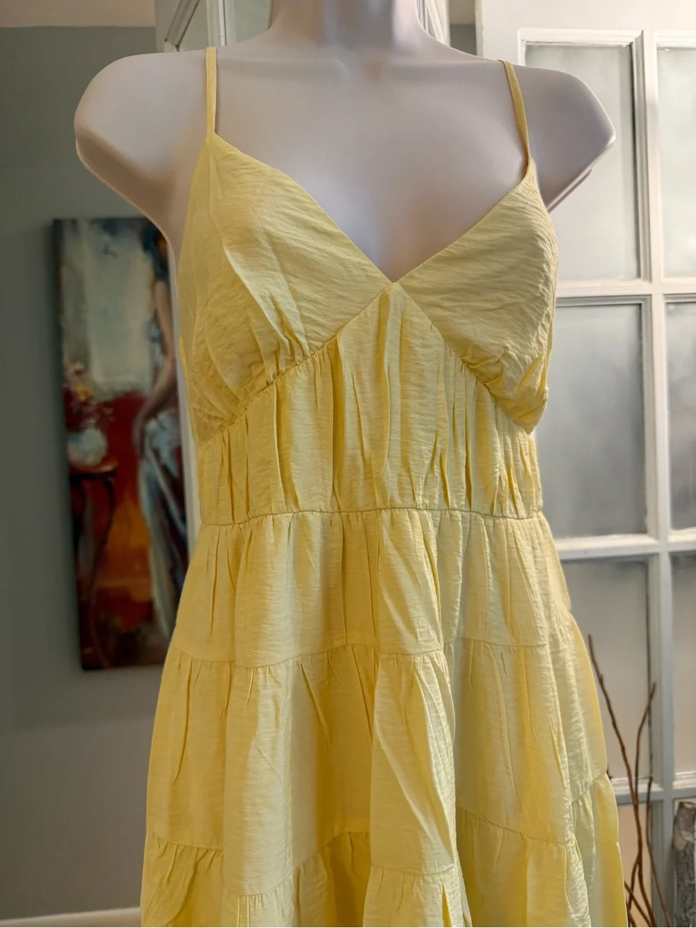 ✨NWT Viral Abercrombie Yellow Tiered Maxi Dress XS✨